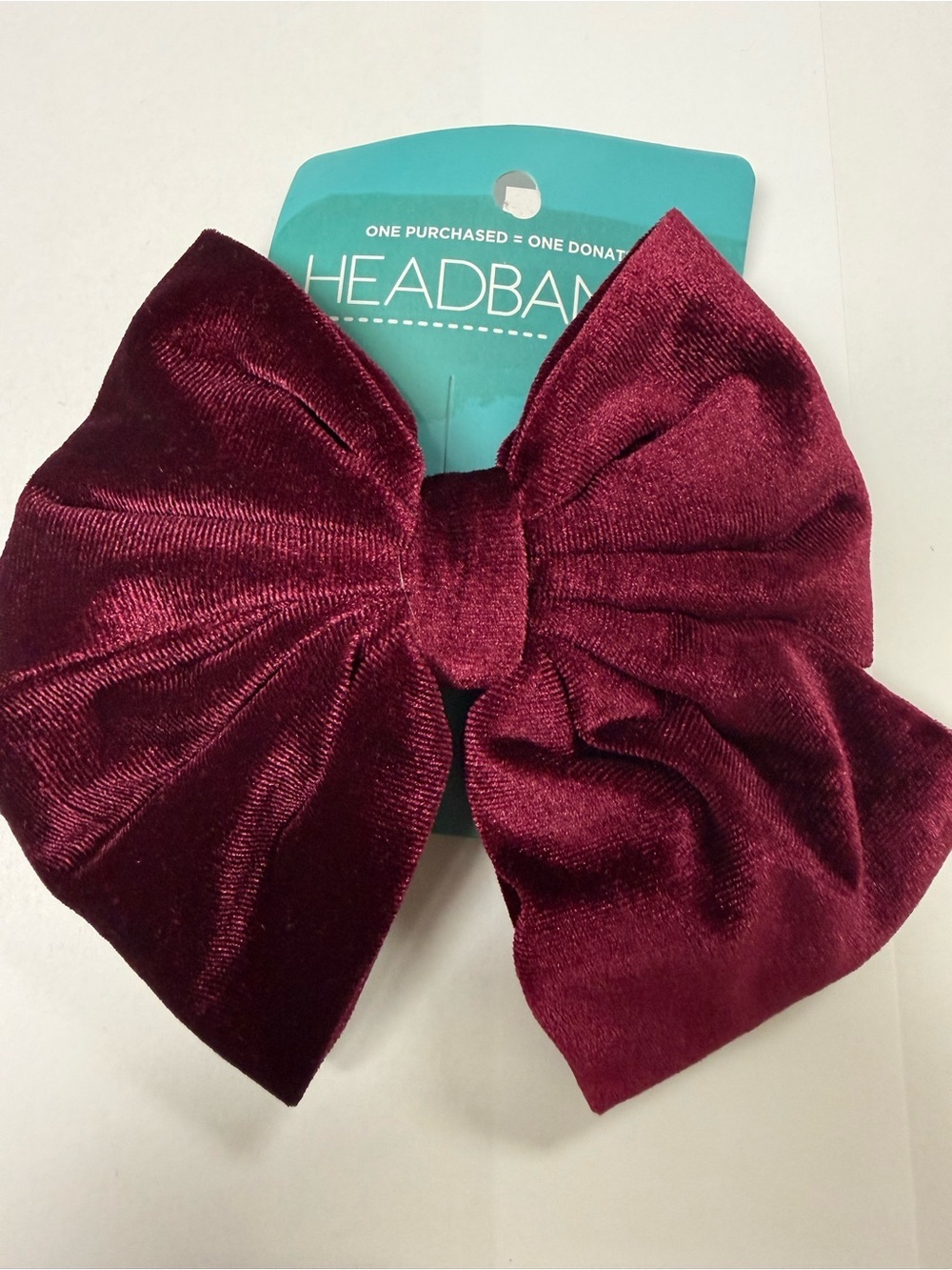 Velvet Bow Headband Clip in Burgundy for Women Headbands of Hope